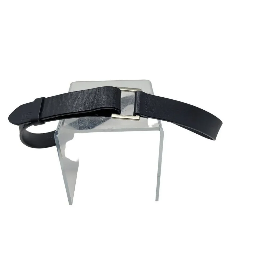 Vintage Polo Jeans Genuine Leather Belt M Fold Over Hook Loop Closure Logo‎